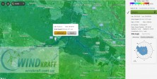 Данные со спутника о среднегодовой скорости ветра